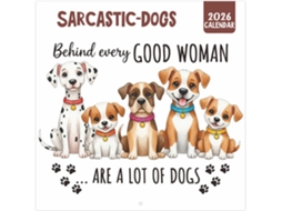 Calendário de Parede Cães Sarcásticos 2026, Decoração de Parede com Planejador Mensal" por Trás de Toda Boa Mulher Há Muitos Cães" BRILVIBERA