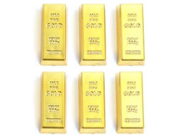 Pacote de 6 lingotes de imitação de ouro
