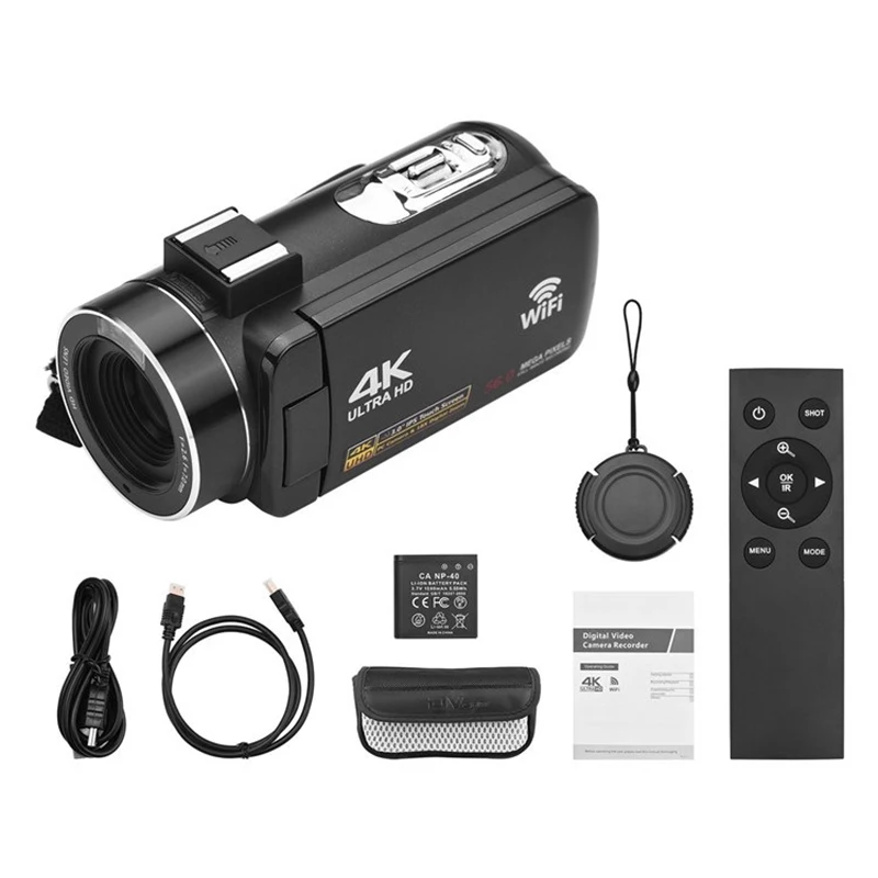 (preto 1, Somente A Câmera) Câmera Digital De Alta Definição, Suporta Rotação De 270°, Câmera Digital 4k, 56mp, Sensor De 3,0 Polegadas.