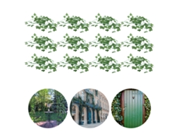 12 Peças De Rattan Plástico Folha Verde Decoração Diy 2,1m Para Cerca Porta Columpio Boda Festa Folhas De Batata