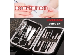 Kit de manicure e pedicure, kit de preparação para unhas, pinças femininas/masculinas, 12 peças
