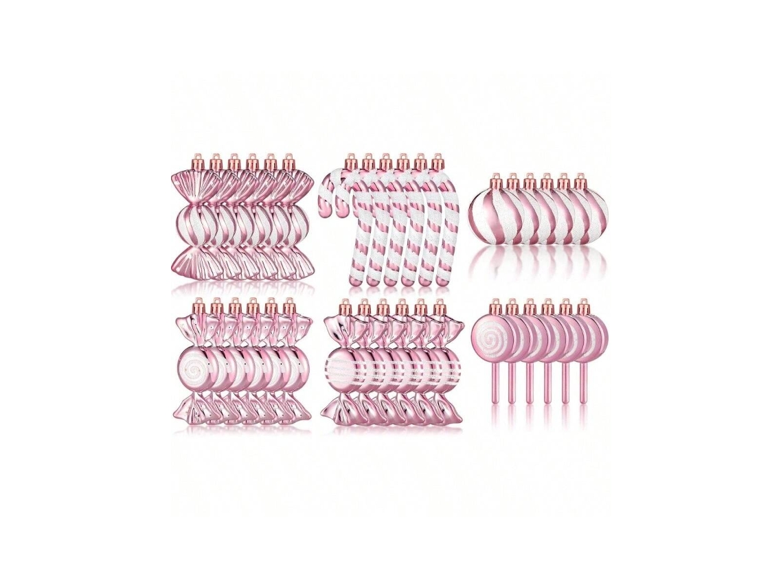 Pingentes De Doce, Pirulito E Bengala, Série Rosa Igvtrade