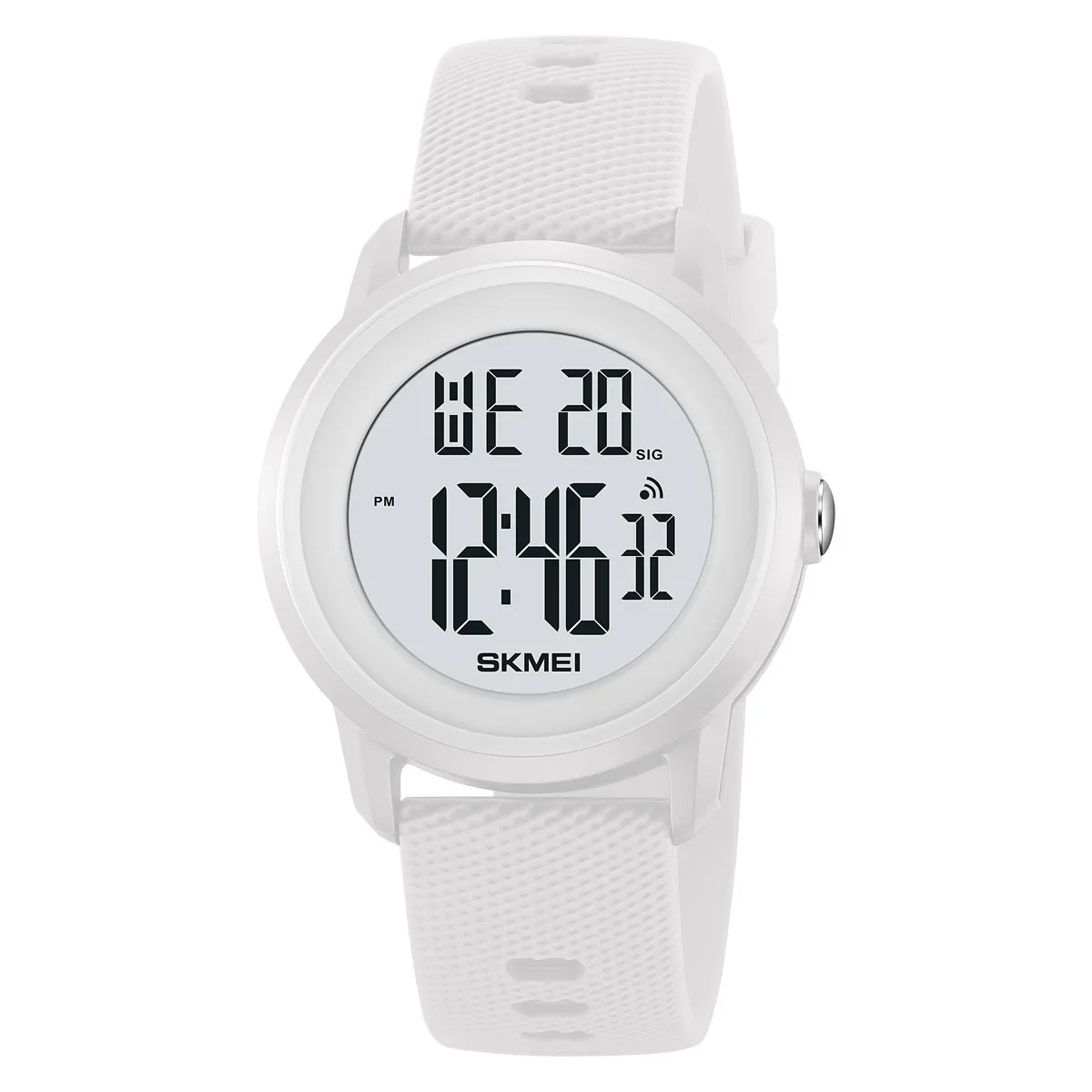 Relógio de Pulso MDUG com Cronômetro Resistente Até 5 Bar e Contagem Regressiva Digital (branco)
