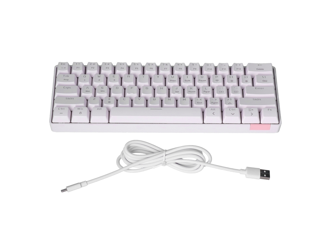 Teclado Sem Fio LAXISCREED 61 Teclas Pbt 12 Efeitos de Luz