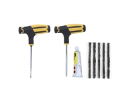 Kit de Reparo de Pneus Sem Câmara com Ferramentas para Tampão de Furo: Carro, Caminhão, Motocicleta, Bicicleta, Preto