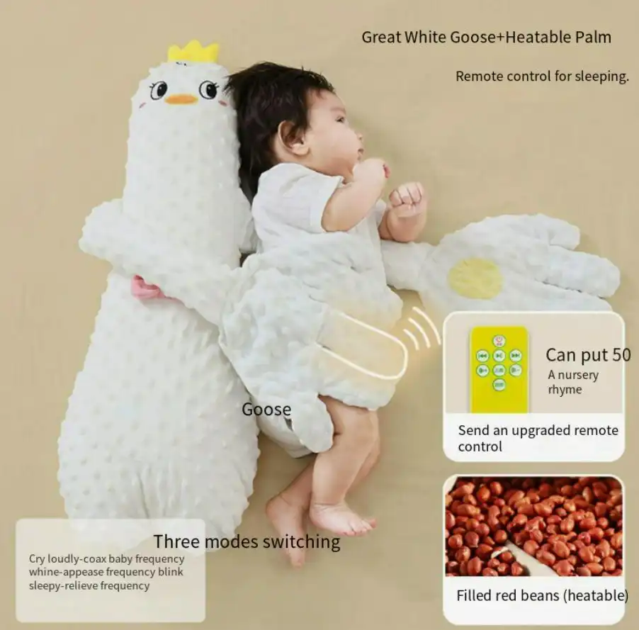 Apoio Para Dormir E Acalmar Bebês Com Mão De Bebê (16*15*25cm O Grande Ganso Com Música De Batida)