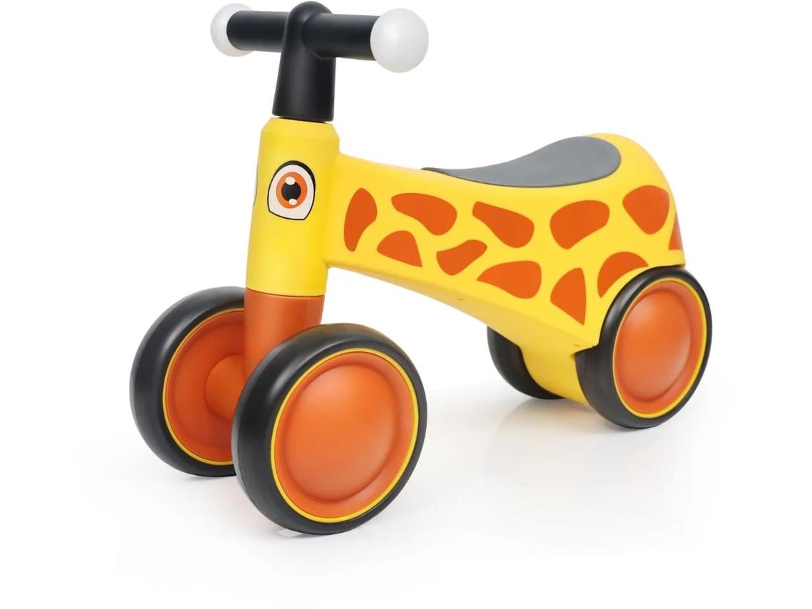 Bicicleta De Equilíbrio Infantil - 1 A 3 Anos - 4 Rodas - Com Iluminação - Amarelo