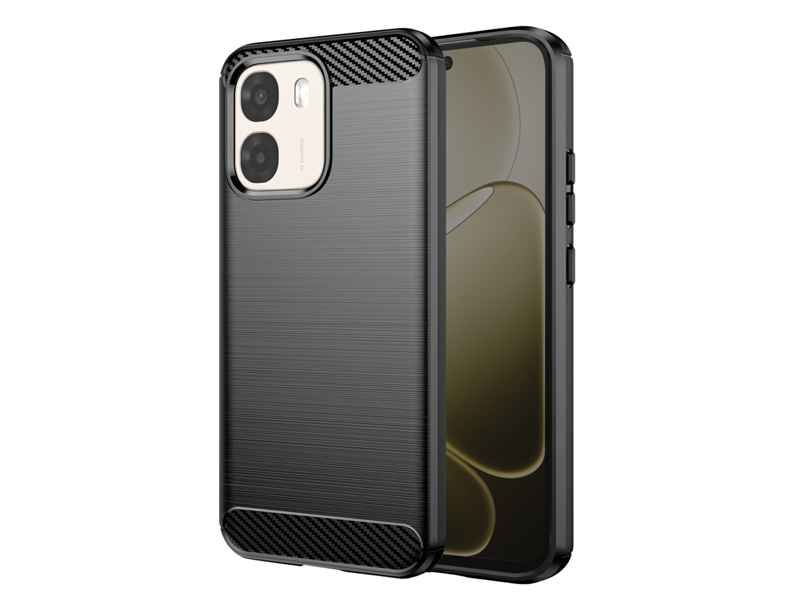 Capa Para Oppo A6 Efeito Carbono Proteção Flexível Antichoque