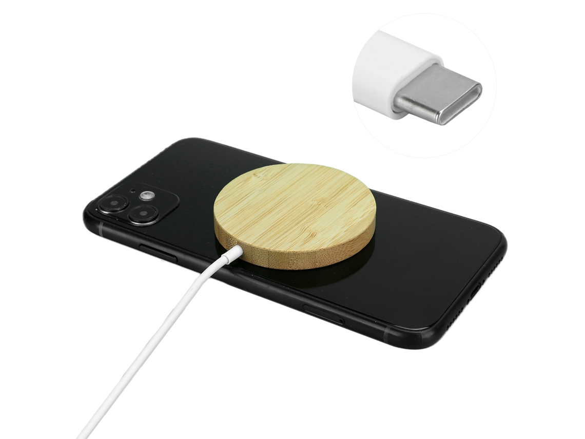 Mali carregador Sem Fio Magnético para Celular T12 15w Carregamento Rápido Dock Pad para Ios 12 Grão de Madeira Clara