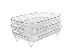 Coador empilhável de aço inoxidável para fritadeiras de ar Cosori, Instant Vortex, Nuwave e Slowmoose. Acessório multiuso.
