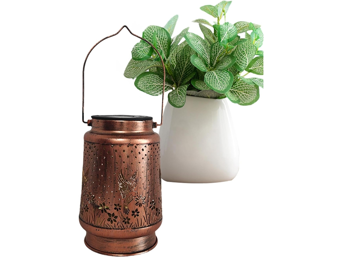 Lanterne Solaire Colibri Lanterne De Jardin Suspendable,lampe Étanche Design Creux Pour Allée Porc Gokoco