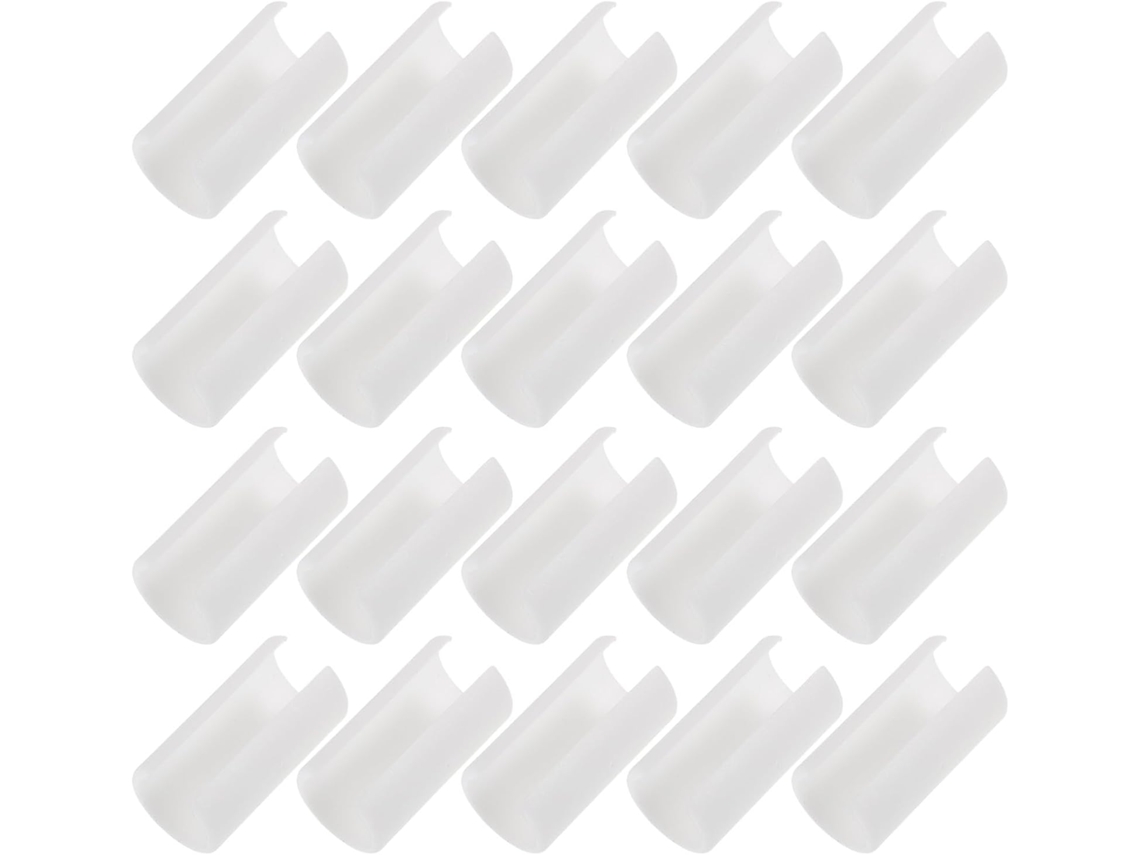 Conjunto De 20 Protetores Pés Cadeira 22mm, Superfície Texturizada Em Plástico Branco, Reduz Ruídos E Arranhões Em Pisos