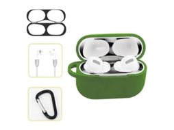 Capa de silicone para proteção de fones de ouvido AirPods Pro, sem necessidade de limpeza, com gancho e cordão antirriscos. GIECY