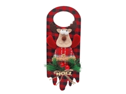 Decoração de Natal com Pendurar de Feltro LAXISCREED para Portas, com Rena e Agulhas de Pinheiro, Ideal para Lojas e Hotéis