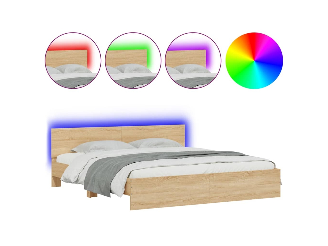 Bed Frame, Bed Frames Vidaxl Marrom Madeira Processada (180 X 200 Cm)