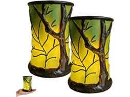 Iluminação ambiente inspirada na natureza, com tema de floresta.