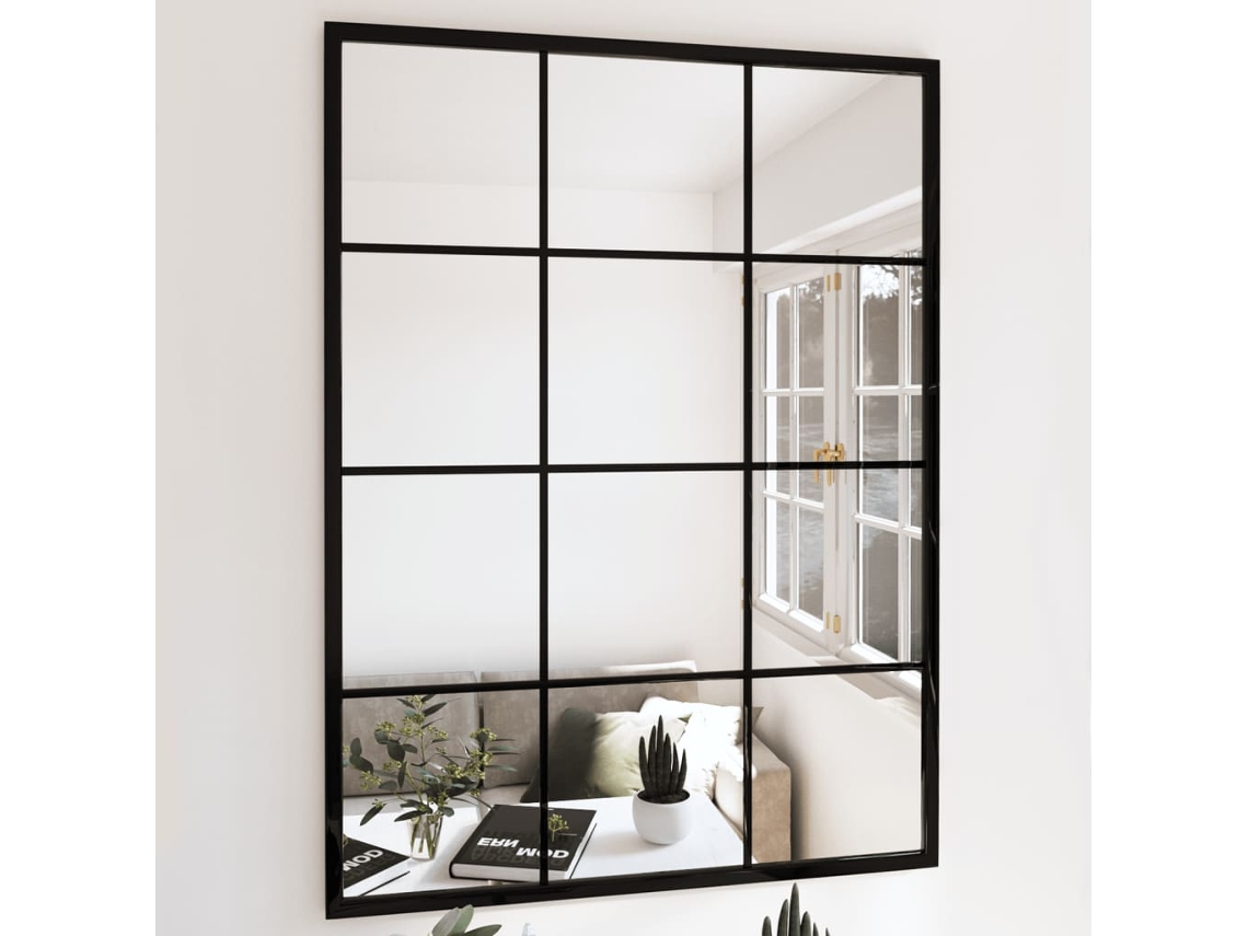 Vidaxl Espelhos De Parede 2 Pcs 80x60 Cm Metal Preto