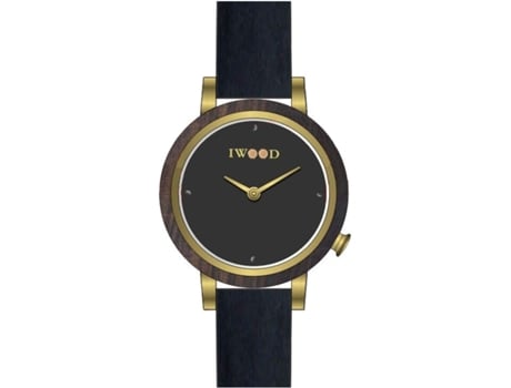 Relógio IWOOD Mulher (Pele Genuína - Preto)