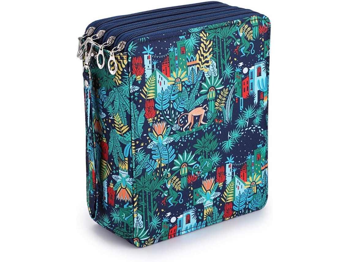 Estojo para Lápis, 5cm, Grande Capacidade, Floral AQUAFORGE