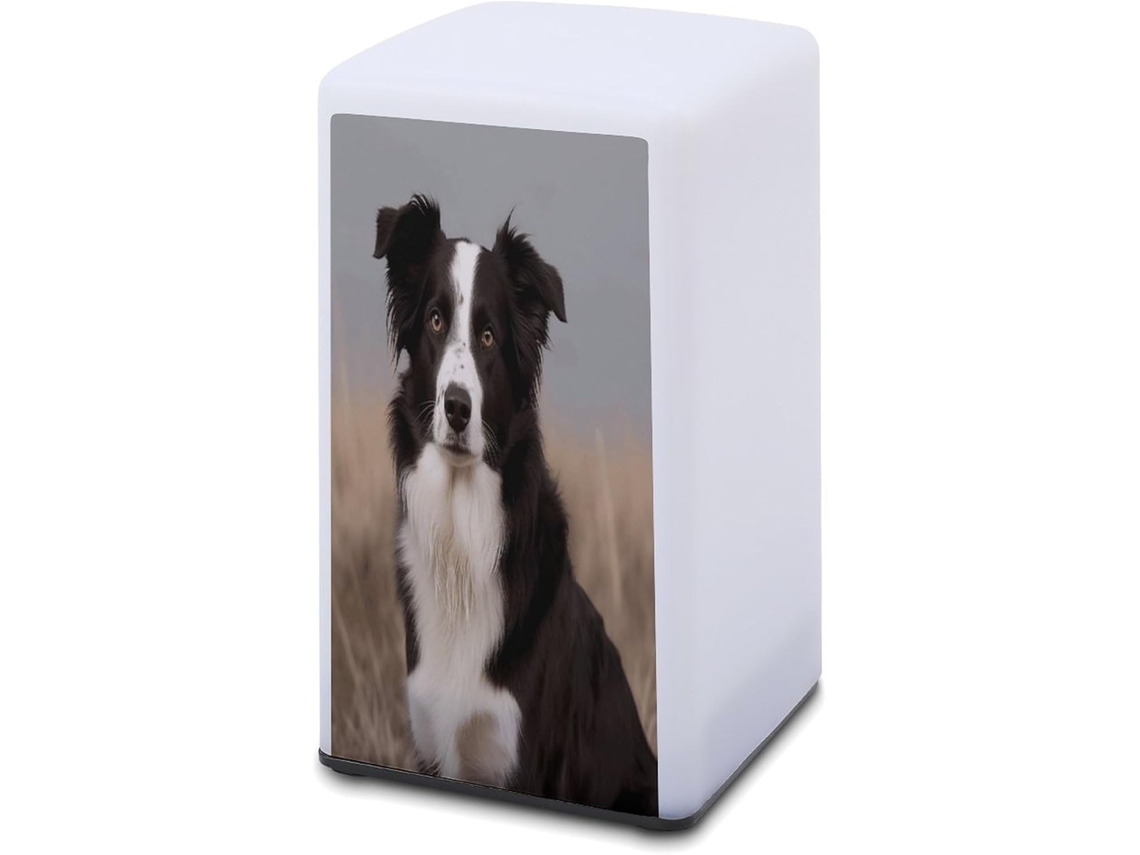 Luminária De Mesa A Bateria Com Estampa Border Collie, Ideal Para Leitura Em Escritórios E Quartos, Além De Ser Útil