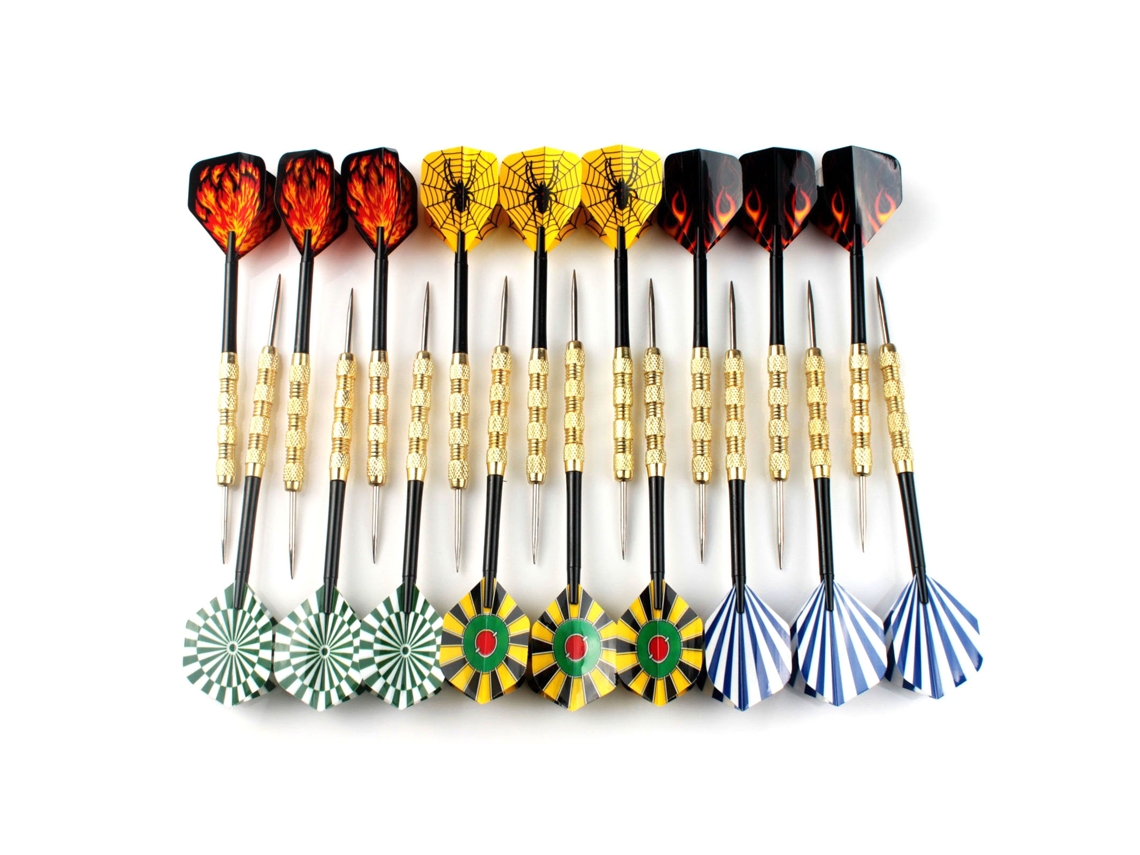 18 Peças Dardos De Ponta De Ferro 6 Tipos Profissionais Metal Com Plating De Cobre Para Alvo 14g 15.2cm