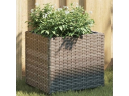 Vidaxl Vaso/floreira De Jardim 2 Pcs 36x30x32 Cm Vime Pe Cinzento
