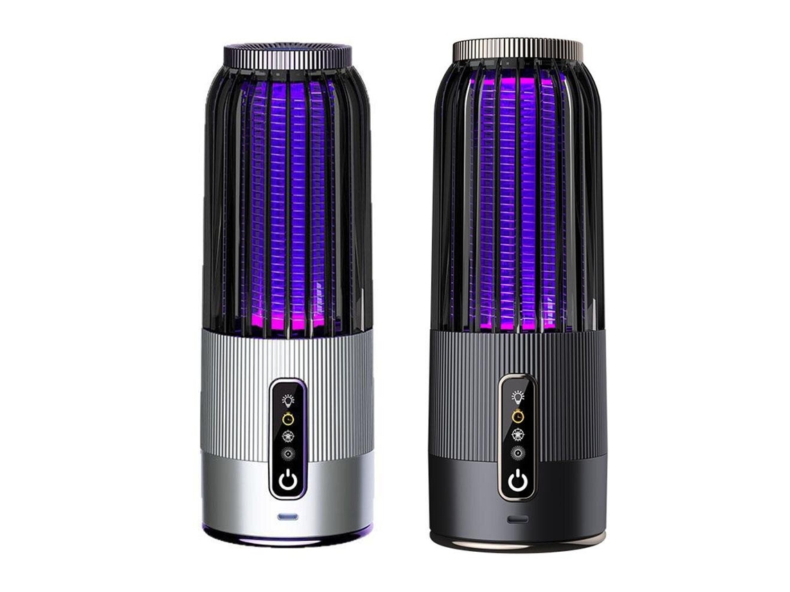 Candeeiro Anti-mosquitos Silver-solar Powered & Usb Recarregável Com Temporizador Ajustável De 2/4/6 Horas, Anel Dobrável Para Pendurar, Luz Quente E