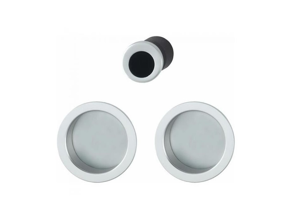 Conjunto Para Porta De Correr Hoppe F94 Chr Sat Alumínio Deslizante À Direita Saliente