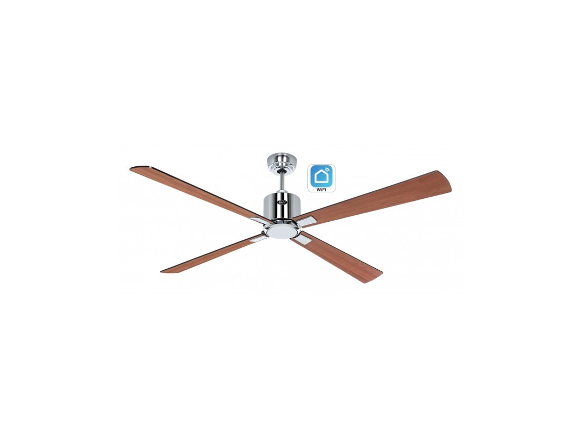 Ventilador de Teto com Wifi CASAFAN Eco Neo Iii 152Cm 948303W Preto / Preto e Teca