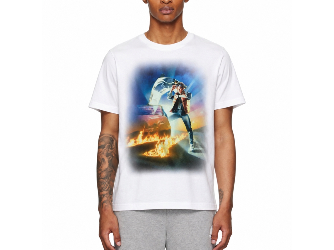 Rockinstone Back To The Future Movie Btf Poster White Adult T-shirt Size:s