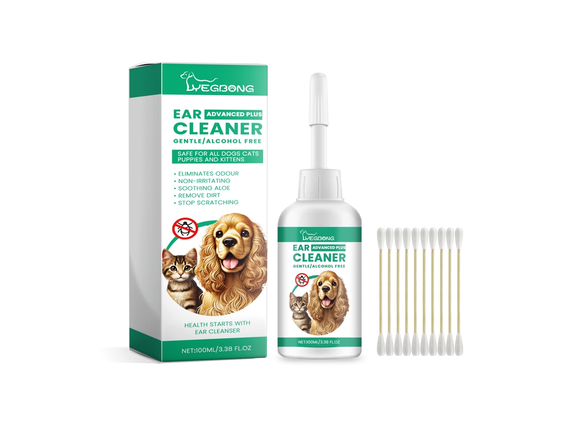 Cuidados de Ouvido para Pets Yegbong, Solução de Limpeza para Cães e Gatos LAXISCREED