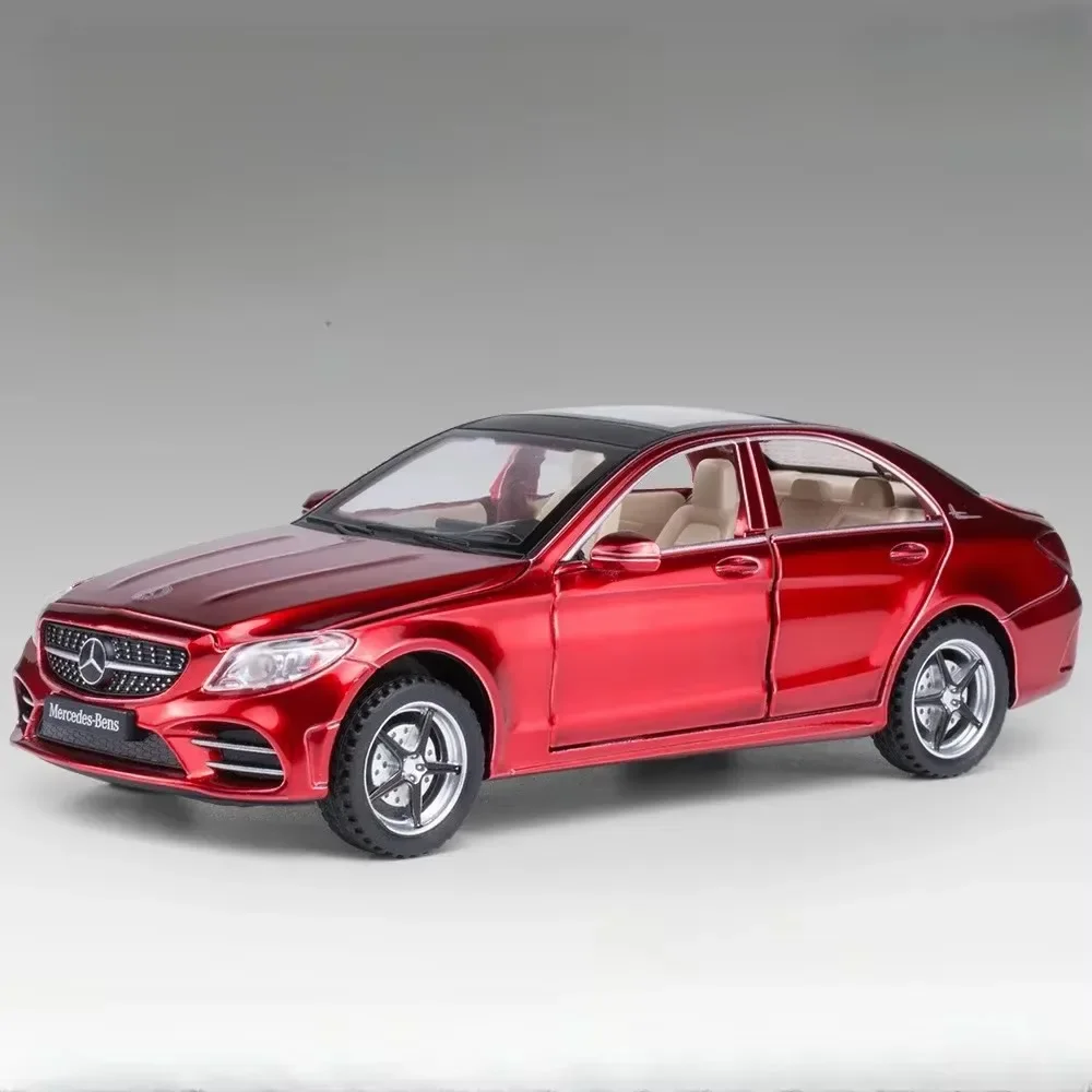 (c260l Vermelho) 1:32 - Miniatura De Carro - Carroceria De Metal - Simulação De Som E Luz
