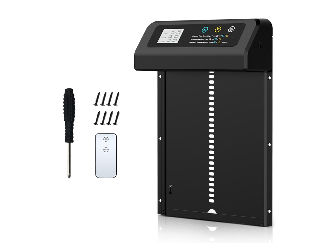 Porta Automática Laxiscreed Para Galinheiro Com Elevação Programada E Controle Remoto