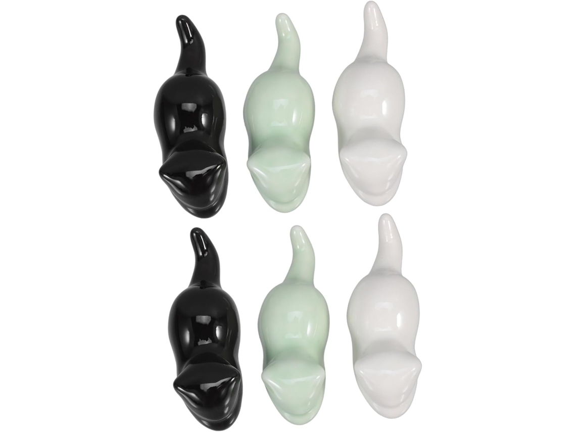 Villcase Conjunto De 6 Peças Porta Canetas Ceramica Formata Gato Fofo, Suporte Pinceis, Porta Pencel, Porta