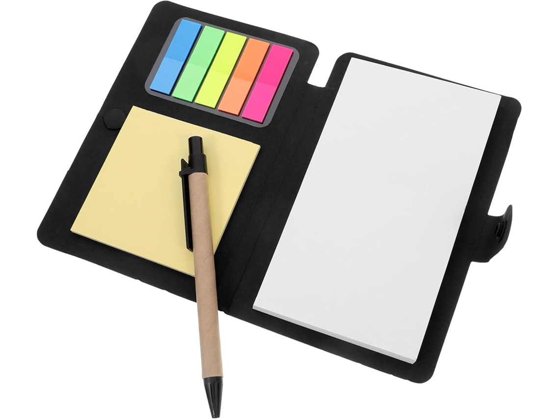 Carnet À Onglets Noir Com Stylo, Bloc-notes À Spirale Carreau, Format Compact For Bureau Et École