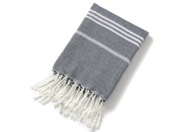 Conjunto de 3 Toalhas de Banho com Franjas em Veludo Turco Natural Absorvente com Tema Natalino. MDUG (preto)