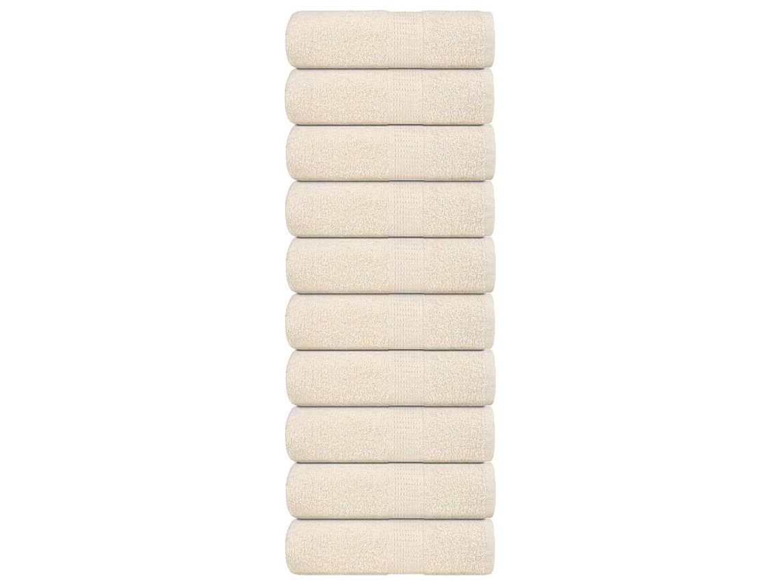Vidaxl Toalhas De Rosto Frogn 10 Unidades Creme 30x30 Cm 360 G/m²