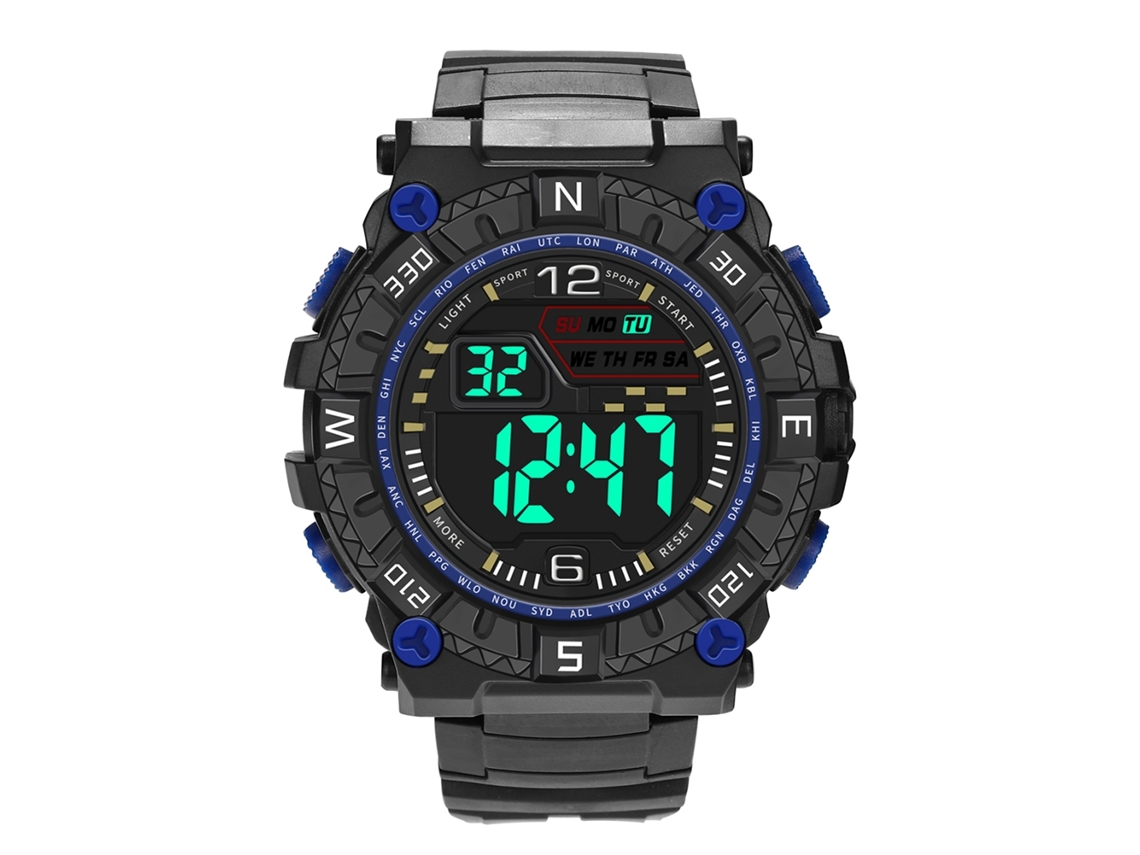 Reloj Electrónico Deportivo Con Pantalla Led Y Movimiento Digital Para Hombre Azul