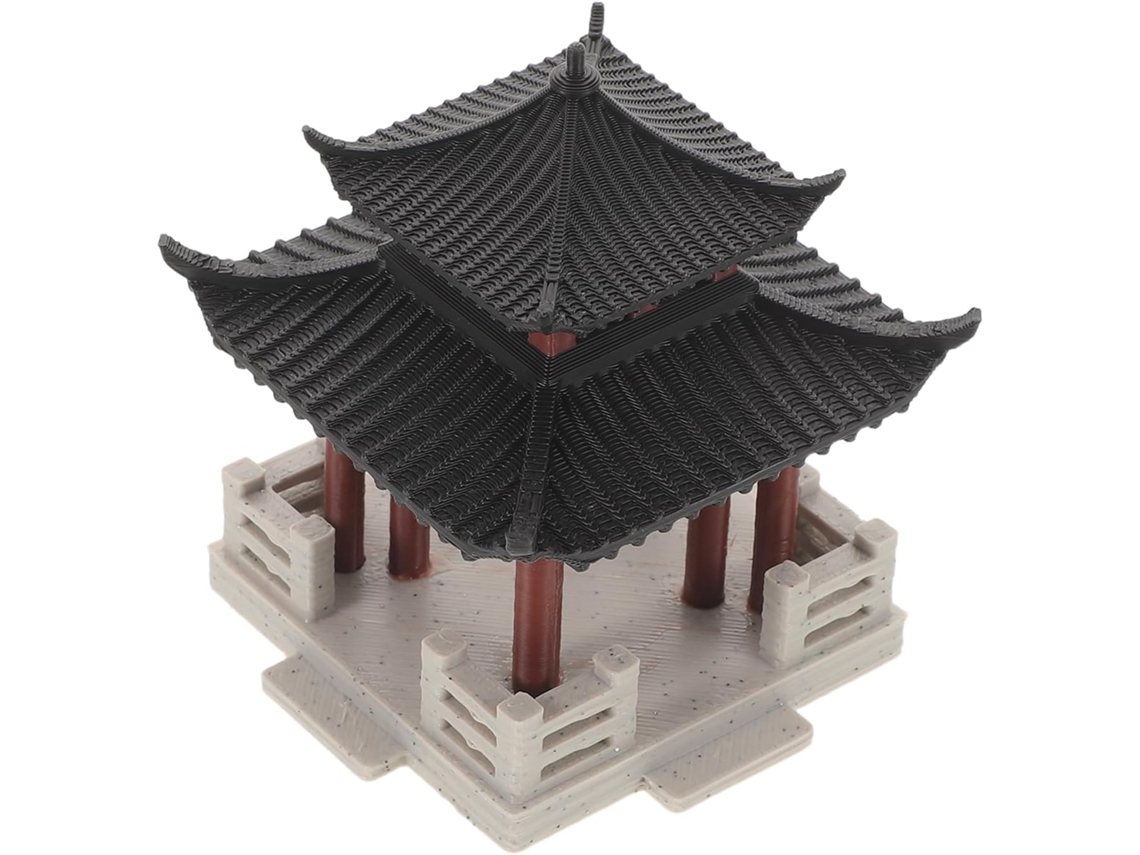 Miniatura Antigo Pavilhão Chinês 10 Decoração Externa Resistente Intempéries Ornamento Jardim Pedras GOKOCO