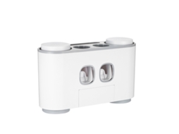 Suporte para Escovas de Dentes Montado na Parede com 2 Dispensadores de Creme Dental 4 Copos e 5 Slots S/MARCA