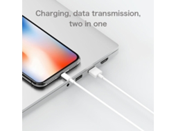 Cabo de Carga Rápida USB para iPhone 13, 12, 11 Pro Max, X, Xs, 8, 7, 6 Se, iPad, Switch, branco, TPE | S/MARCA