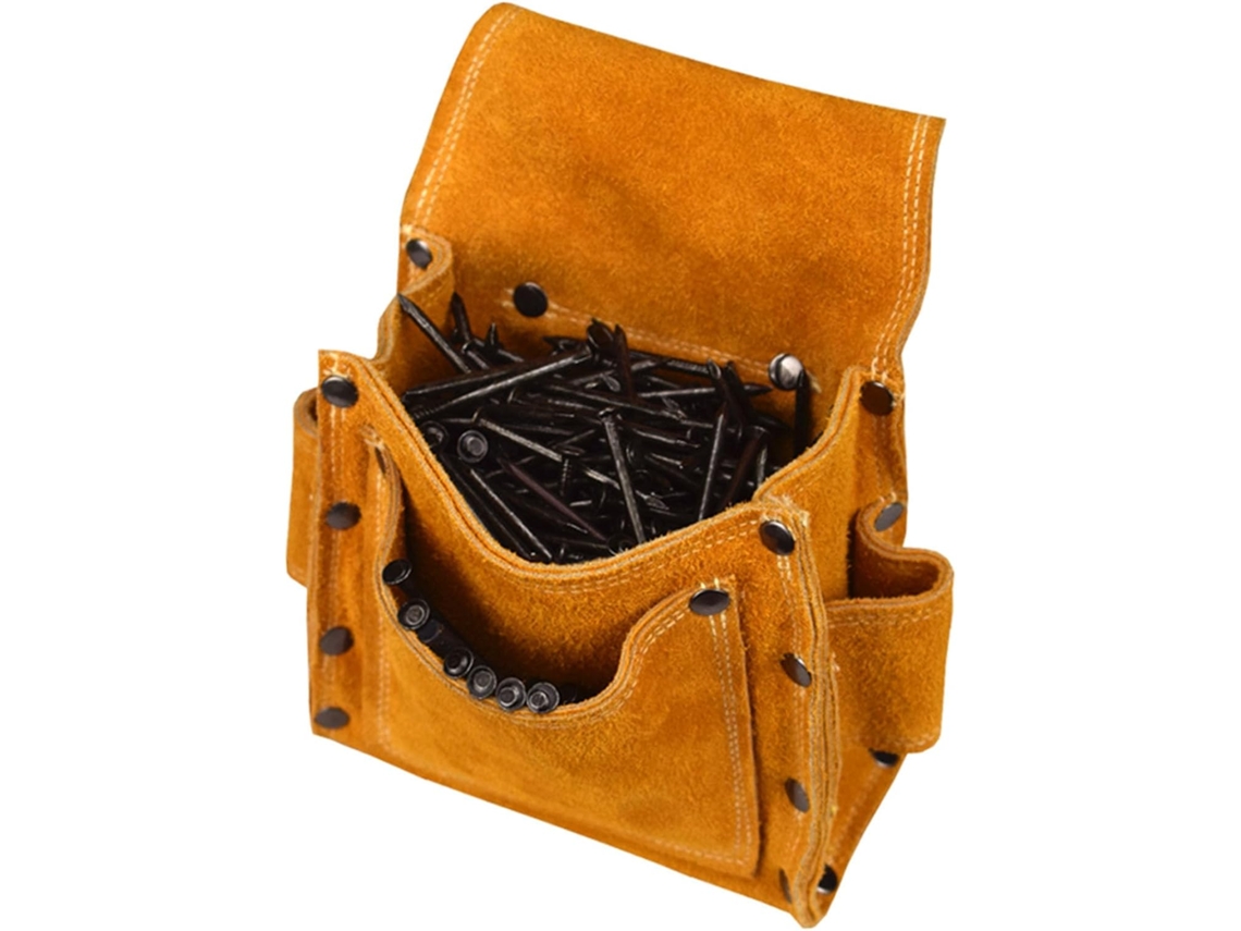 Bolsa de cintura para carpinteiro com grande capacidade, prática, portátil, ajustável, bolsa de ferramentas em couro.