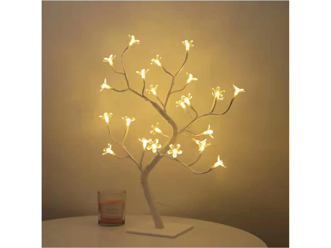 Luminária de mesa LED em formato bonsai, alimentada por USB, mini luminária decorativa moderna para ambientes internos e festas.