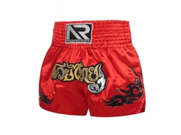 Calção De Boxe Antifricção Para Muay Thai E Kickboxing, Modelo Banmo Perfet, Vermelho. Brilvibera