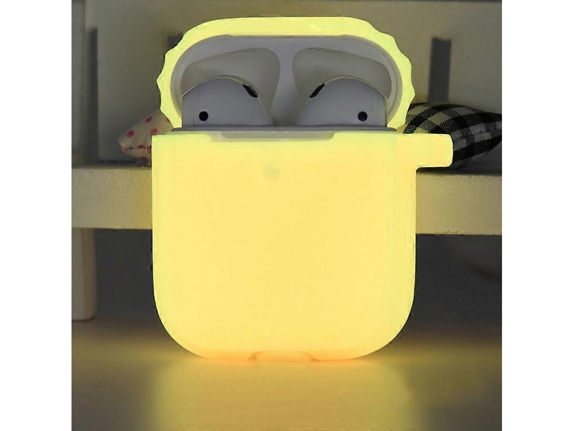 Capa de silicone macia Hengrongshen para Airpods 1/2 (laranja luminoso)