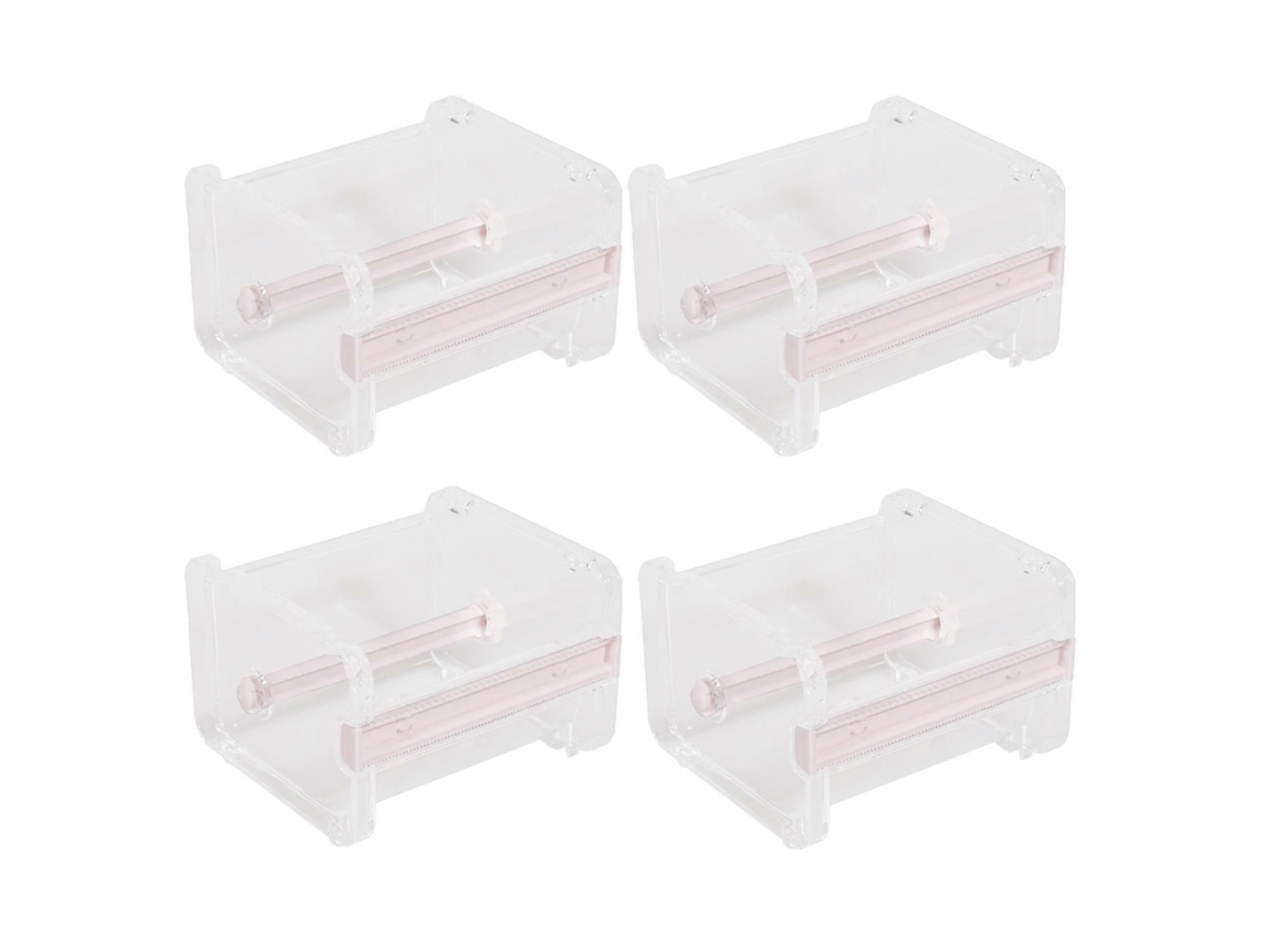 Dispensador De Fita Adesiva Washi Transparente Para Mesa, Pacote Com 4 Unidades