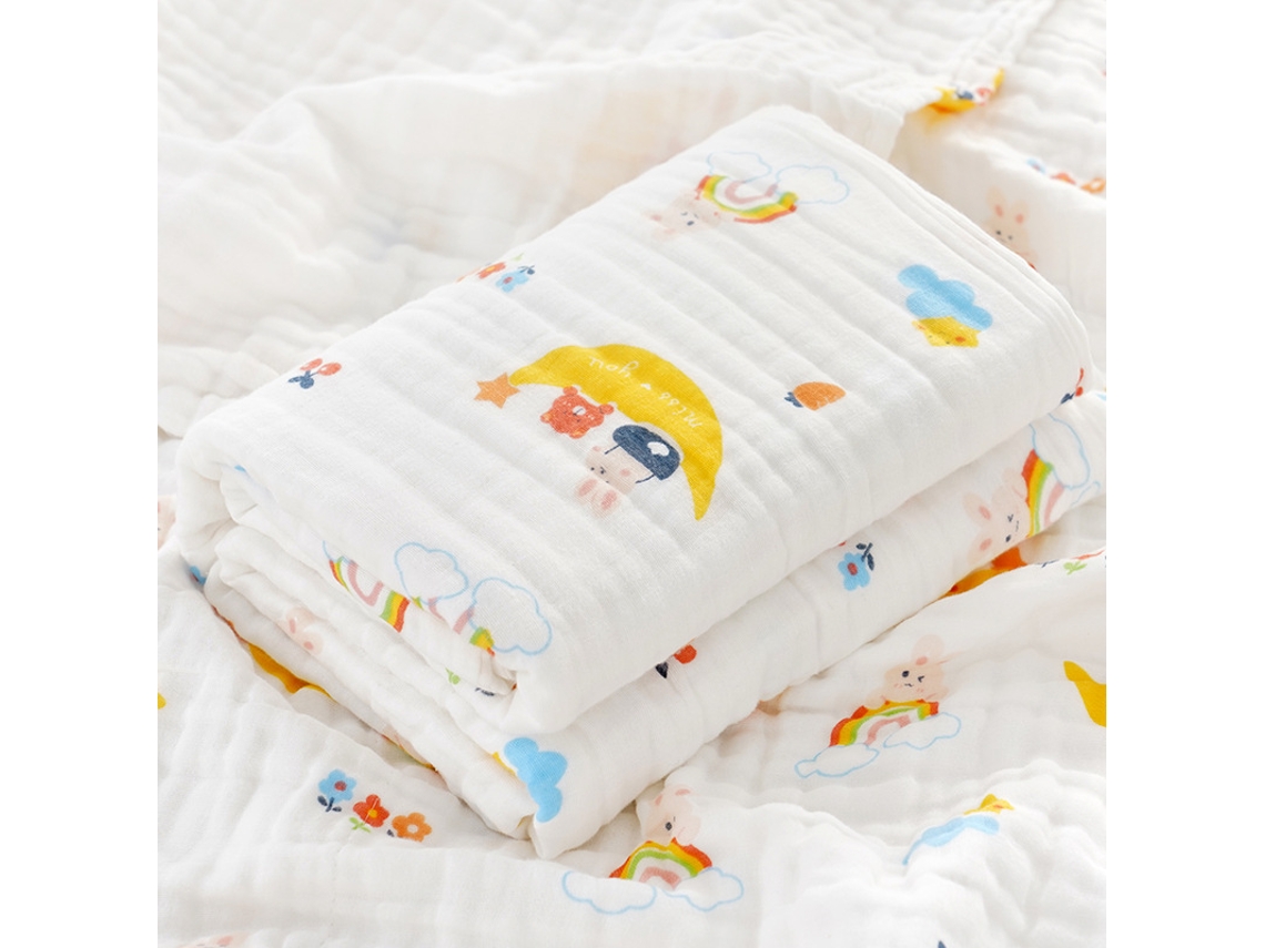 Toalha De Banho Para Bebê, Tecido De Algodão Extra Macio De 6 Camadas, 100% Algodão Puro, 110 Cm X 110 Cm, Lua Siurn