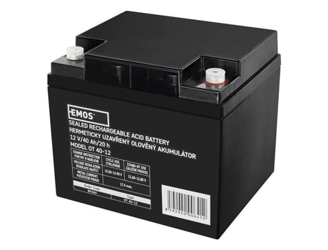 Carregador de bateria de chumbo-ácido sem manutenção Emos B9684, 12 V, 40 Ah, M6, 1 unidade