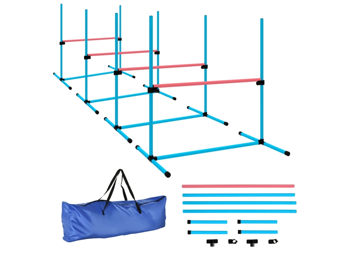 Conjunto de Agilidade 4 Peças Ajustável Bolsa Azul Claro 99x65x94cm