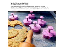 Conjunto de 8 cortadores de biscoito de silicone com mola, 3,5 cm, 8 g cada.